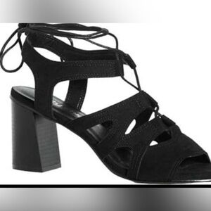 NWT CITY CHIC WIDE FIT Strap Lacey Heel/ black shoes